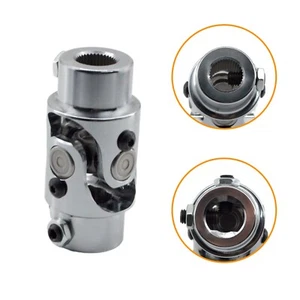 11/16" 36 Spline X 3/4" DD Steering U Joint Coupler Universal Shaft Chrome New - Picture 1 of 9