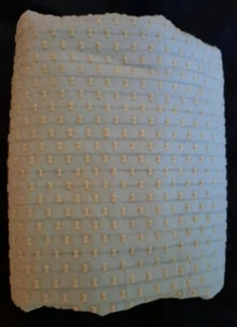 Fabric, Antique, 1+ Yd. x 44", Blue Flocked, Semi-Sheer - Picture 1 of 1