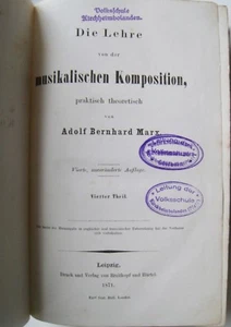 Die Lehre von der musikalischen Komposition 4. Theil 1871 A. B. Marx - Picture 1 of 2