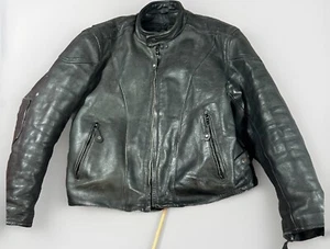River Road Leather Jacket Mens 40 Black Full Zip Motorcycle Biker VTG Zip Liner - Picture 1 of 13