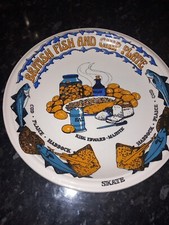  British Fish And Chip Plate, Ceramic, 9.5" Diameter,Colour.