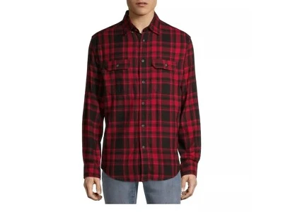 NUEVO CON ETIQUETAS Camisa de Franela George Para Hombre Súper Suave Manga Larga Cálida con Botones Talla XXL Foto 1 de 4