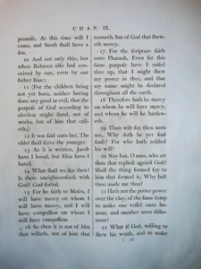 1800 MACKLIN BIBLE ROMANS 9:10-33 THE POTTER AND THE CLAY LEAF PAGE KJV VGC - Picture 1 of 5
