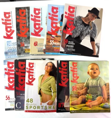 Katia Knitting Patterns Lot of 10 Editions Includes No 2, w/English Translations - Image 1 of 4
