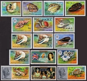 Aitutaki O1-O16, MNH. Michel D1-D16. Official 1978-1979. O.H.M.S.Pacific Shells. - Picture 1 of 1
