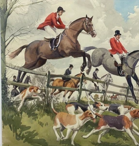 Hunting Landscape Watercolour by Charles Clifford Turner 1920-2018 - Picture 1 of 9