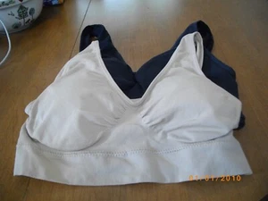 (2) Genie Bras Black &Beige Nylon Spandex - Picture 1 of 4