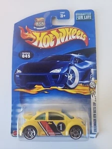 2002 Hot Wheels #45 1st Editions 33/42 Volkswagon New Beetle Cup Yellow w/Pr5 Sp - Picture 1 of 11