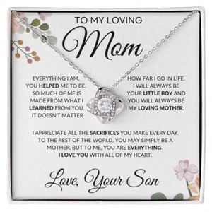 To My Loving Mom Necklace from Son | Love Knot Necklace, Necklace for Mother Day - Picture 1 of 7