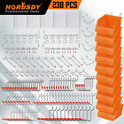 238pc Pegboard Hooks Set Peg Board Bins Parts Storage Assortment Tools Organiser