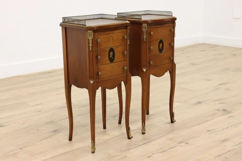 Pair of French Design Vintage Nightstands or End Tables Brass Gallery #44877 Cover