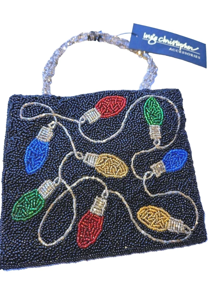 INGE CHRISTOPHER NUEVO CON ETIQUETAS Cuentas Vacaciones Navidad Luces Cartera Bolso Asas Cuentas GLAM Foto 1 de 4