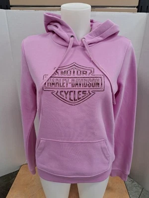 Harley-Davidson Women's Small Essential Bling Pullover Fleece Hoodie Pink NEW - Image 1 of 4