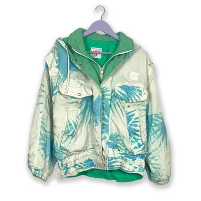 Veste De Ski/Snowboard Vintage À Motif Blanc Et Bleu Avec Zip - Taille S Homme - Photo 1/4