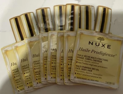 8 Nuevos NUXE Huile Prodigieuse Aceite Seco Multiusos Cara Cuerpo Cabello 0.06 OZ Muestra Foto 1 de 3