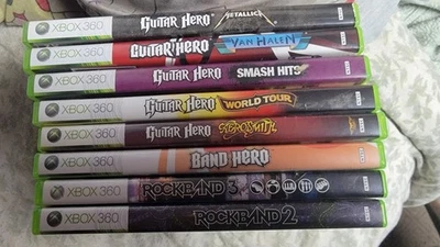 Guitar Hero, Rock Band, Band Hero 8 游戏盒和仅手册 批量 金属色 — 第 1/4 张图片