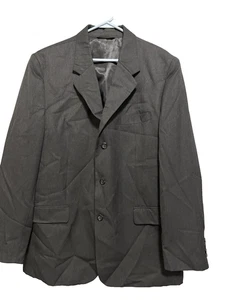 Merona Men's Sport Coat Suit Blazer Jacket 44R Gray Black 3 Button - Picture 1 of 18