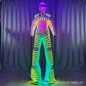 LED Illuminated Costume DJ Stage Performance Stilt Clothing Suit Cosplay prop - Picture 1 of 9