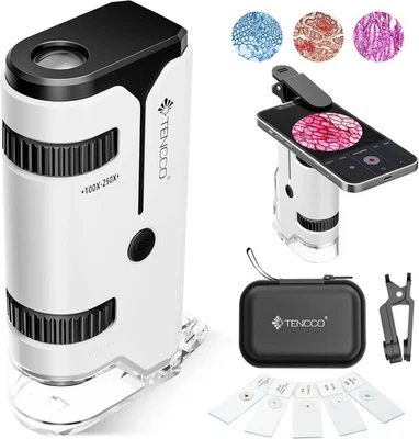 100x-250x Mini Pocket Microscope for Kids Adults, Protable Handheld Microscope - Image 1 of 4
