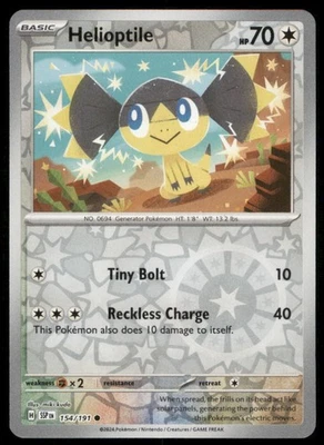 Helioptile 154/191 Reverse Holo SV08: Surging Sparks  NM - Image 1 of 2