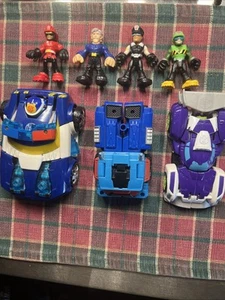 Fisher-Price Rescue Bots Transformers Lot Of 3 Bots & Four Figures With Optimus - Picture 1 of 8