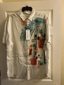 NWT Caribbean Tropical Palms Button Down Men’s Shirt 2XB $89.50 - Picture 1 of 4