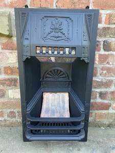 1884 Beautiful Restored Antique Cast Iron Fire Place Fireplace Insert #9 - Picture 1 of 4