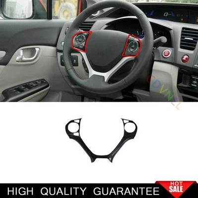 Cubierta de tira de volante de fibra de carbono para Honda Civic 9th DX 2012-2015 Foto 1 de 4