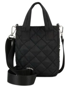 INC Nylon Rachell Quilted Crossbody Hobo NWOT New Black $50 Retail - Picture 1 of 6
