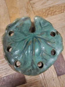 Almohadilla de lirio antigua vintage Fulper Pottery Verte flor rana - Imagen 1 de 10