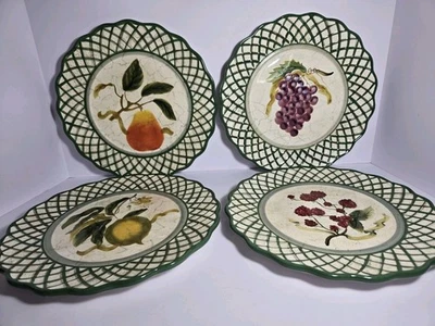 4 platos de cena Raymond Waites celosía frutas 11" Cornucopia  Foto 1 de 4