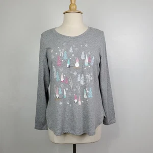 Christopher & Banks Petite Schneemann Wichtel Winter Weihnachten Top NEU Neu mit Etikett Größe LP - Bild 1 von 15