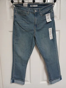 Signature Levi Strauss Jeans Women's Blue Mid Rise Capri Jeans Pants Size 6/W28 - Picture 1 of 12