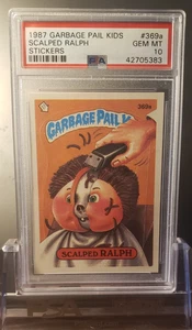 PSA 10 GEM MINT 1987 GARBAGE PAIL KIDS STICKER 369a SCALPED RALPH 9th OS9 Tough - Bild 1 von 2