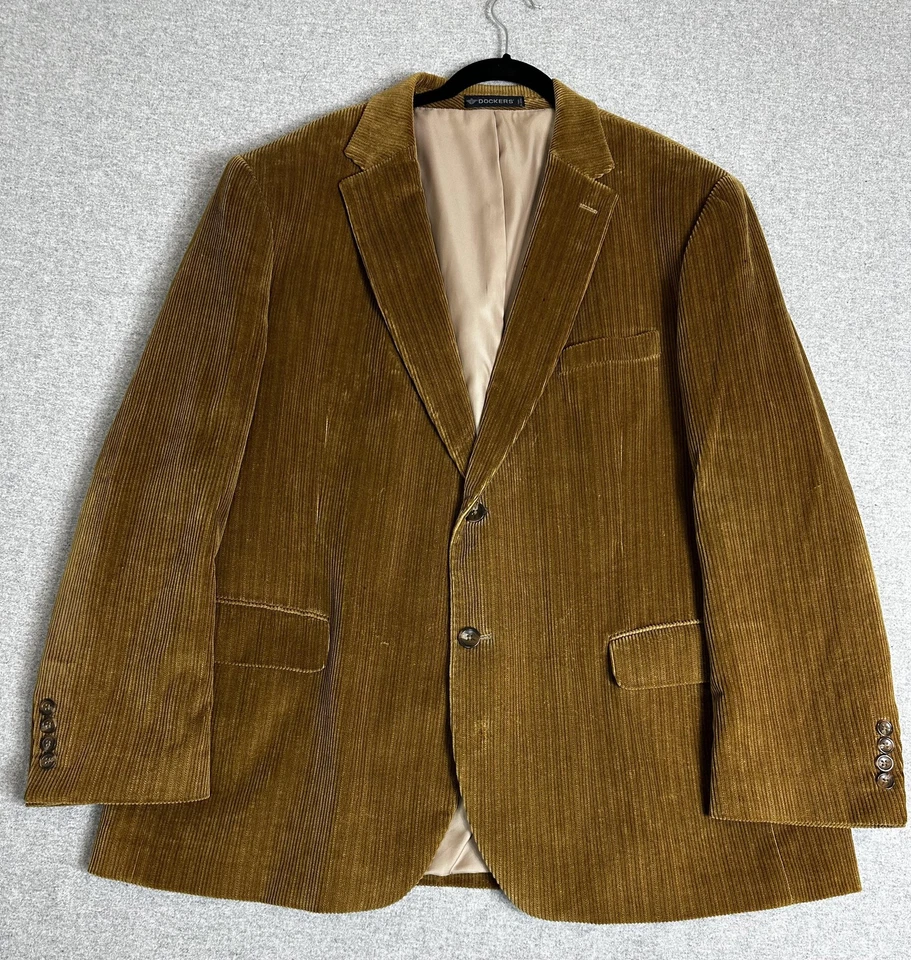 Dockers Blazer Mens 48R Wide Wale Corduroy Sport Coat Two Button Single Vent - Image 1 of 4