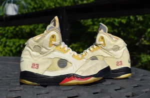 Nike Air Jordan 5 x Off-White PS 'Sail' 2020 CV4827-100 juvenil talla 1,5 años - Imagen 1 de 10