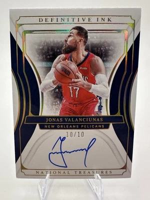 2021-22 Panini National Treasures Jonas Valanciunas Definitive Ink Gold Auto /10 - Image 1 of 2