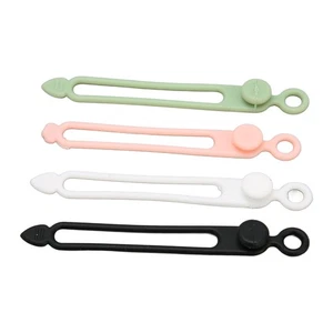 LUCKDANO Silicone Cable Ties Colorful Wire Management 24pcs Cord Organizing - Afbeelding 1 van 12