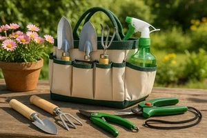 Gardening Tool Set, 7Pcs Heavy Duty Gardening Hand Tools with a Tote Bag, Simple - Picture 1 of 7