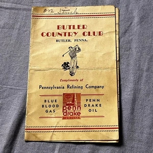 Vintage Golf Scorecard - Butler Country Club Golf Course Butler Pennsylvania - Picture 1 of 6