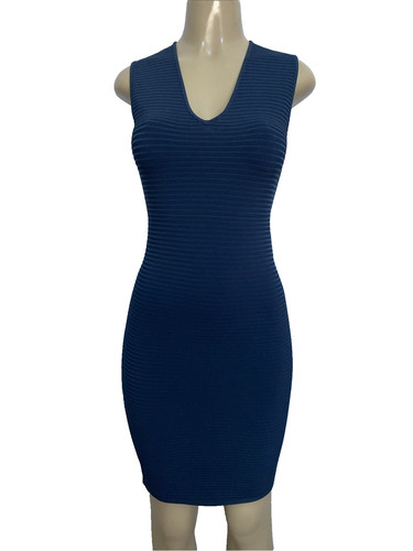 Abito T by Alexander Wang nuovo con etichette body a costine ritaglio schiena elasticizzato mini blu S