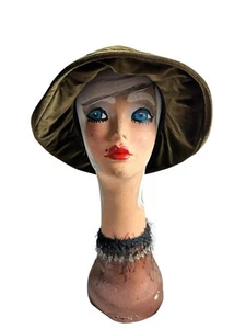 Ben Berger Luxury Collection Velvet Vintage Bucket Hat Brown - Picture 1 of 5