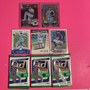 🎉Nate Pearson RC Cracked Ice SP Toronto Blue Jays Donruss 3 P K 💯