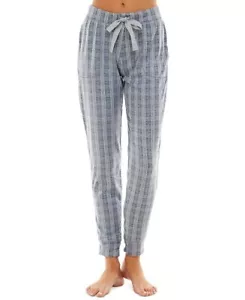 Pijama/pantalones de salón Jaclyn Intimates para mujer Whisper Luxe - azul a cuadros - grandes - Imagen 1 de 2