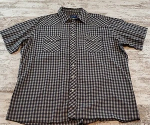 Mens Wrangler Western shirt Blue 2X Pearl Snap Rodeo Country - Picture 1 of 6