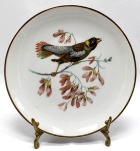 Debra by Bavaria Bird & Flowers Multimotif Porcelain Plate 7.5" Gold Rim 4248 - Picture 1 of 14