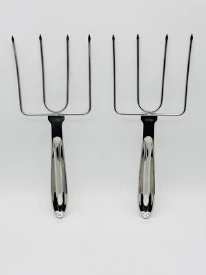 Пара цельных мясных вилок из нержавеющей стали - Изображение 1 из 3