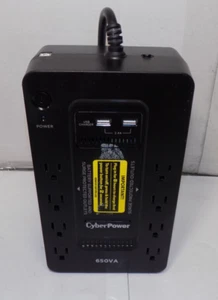 CyberPower 650VA UPS Back Up Power Supply ST625U 360W 8-Outlets 2-USB No Battery - Picture 1 of 2
