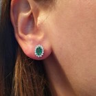 ORECCHINI ENGAGEMENT IN ORO BIANCO 18 KT. TIT. 750 CON SMERALDI E BRILLANTI.