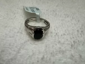 Sterling Silver 925 Onyx and Diamond Ring Size 10 $249.99 Retail - Picture 1 of 5